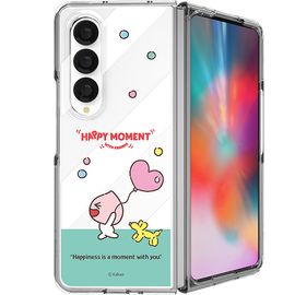 [S2B] Kakao Friends Happy Moment Galaxy Z Fold4 Transparent Slim Case-Transparent Case, Hard Case, Wireless Charging-Made in Korea
